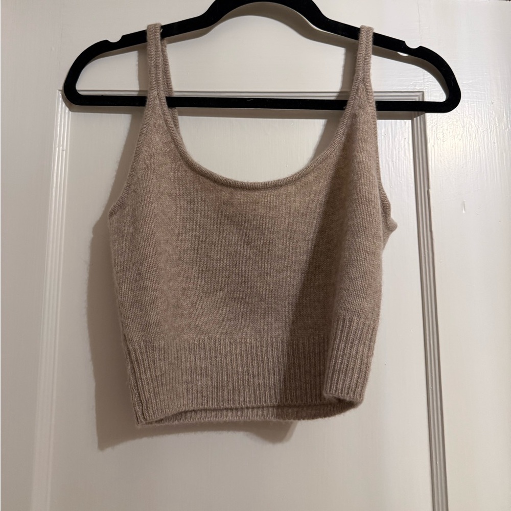 NWOT Reformation Cashmere Beige Knit Crop Tank Size XS
